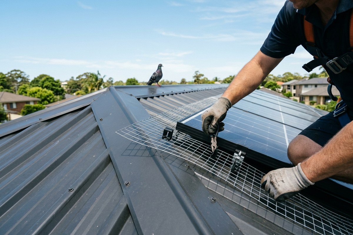 Bird and Pest Proofing Rooftop Solar Panels